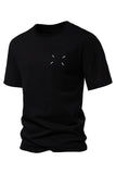 Black Cotton Short Sleeves Crewneck Men's Shirt