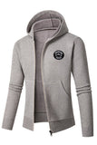 Grey Men's Hooded Cardigan Jacket