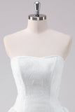 Simple White A-Line Strapless Short Homecoming Dress