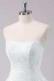 Simple White A-Line Strapless Short Homecoming Dress