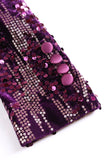 Purple Shawl Lapel Sequins Prom Blazer