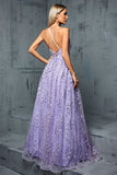 Light Purple A Line Spaghetti Straps Tulle Ball Dress