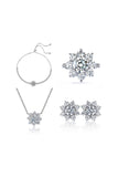 Silver Glitter 4 Pieces Jewelry Set