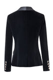 Velvet Royal Blue Shawl Lapel Women Blazer