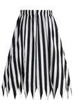 Black Color Block Striped Print Casual Novelty Pirate Costume Skirt