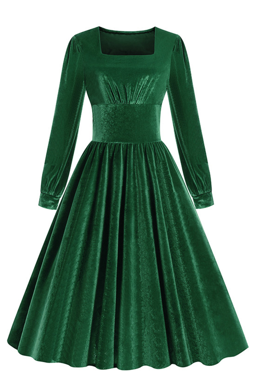 Zapaka Women Black Vintage Dress A Line Long Sleeves Pleated 1950s Dress ZAPAKA NZ Zapaka Women Black Vintage Dress A Line Long Sleeves Pleated 1950s Dress ZAPAKA NZ