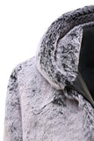 Grey Hooded Midi Men's Shearling Coat