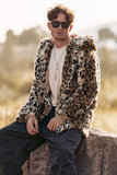 Leopard Mid-Length Faux Fur Winter Men's Coat