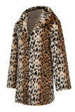 Men's Winter Mid-Length Leopard Faux Fur Coat