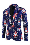 Navy Santa Claus 3-Piece Men's Suit for Christmas