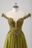 Olive A Line Off The Shoulder Corset Long Prom Dress