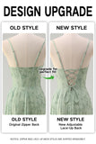 Dusty Sage Mermaid Floral Corset Ruched Long Prom Dress with Slit