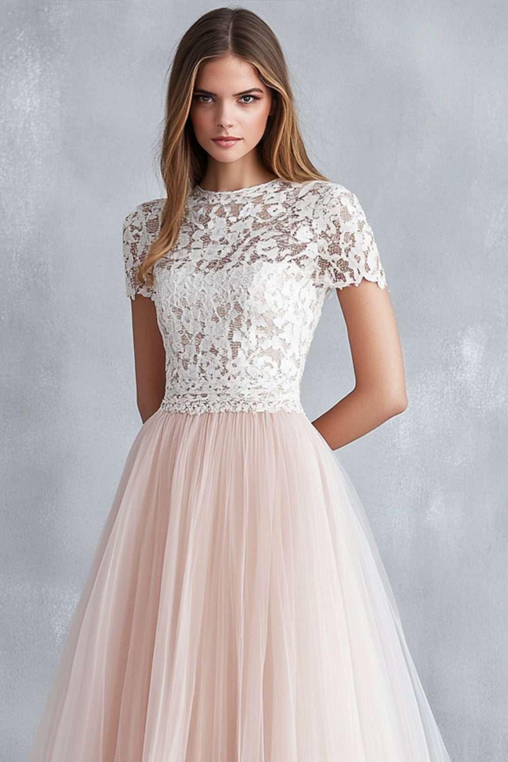 light pink bridesmaid dresses short Blushing Pink Lace Chiffon Short Simple Bridesmaid Dress