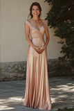 Sparkly Champagne V Neck Ruched Mother Of Bride Dress With Sequin