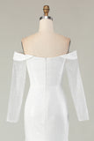 Off the Shoulder Ivory Mermaid White Wedding Dress
