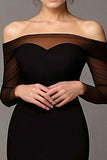 Chic Black Mermaid Off The Shoulder Prom Dress