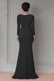 Blush Lace Sheath Mother Of The Bride Dress with Long Sleeves