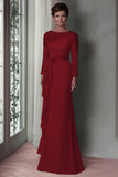 Blush Lace Sheath Mother Of The Bride Dress with Long Sleeves