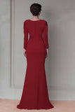 Blush Lace Sheath Mother Of The Bride Dress with Long Sleeves