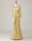 Blush Lace Sheath Long Sleeve Mother Of The Bride Dress