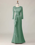 Blush Lace Sheath Long Sleeve Mother Of The Bride Dress