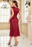 Sparkly Burgundy Sheath Sequin Sleeveless Mother Of The Bride Dress