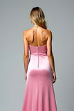 Pink Sheath Sweetheart Prom Dress With Slit