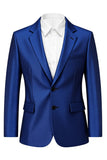 Men's Royal Blue Double Breasted 2 Pieces Notched Lapel Prom Suits