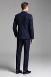 Dark Blue Notched Lapel 3 Pieces Men's Suits