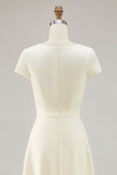 Daffodil A Line Boat Neck Vintage Satin Long Work Dress
