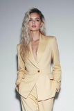 Yellow 2 Piece Peak Lapel Women Suits with Pockets