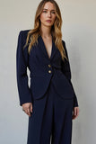 Navy Satin 2 Piece Single Breasted Ball Suits