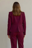 Burgundy 2 Piece Ruffled Satin Women Ball Suits with Pockets
