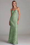 Strapless Sheath Dusty Blue Long Bridesmaid Dress