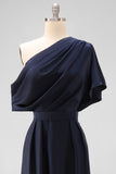 Black A Line Satin Mother Of The Bride Dress With Pockets