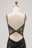 Dark Green Bodycon Backless Sheer Corset Homecoming Dress with Sequins