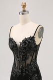 Dark Green Bodycon Backless Sheer Corset Homecoming Dress with Sequins