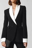 2 Piece Black Flare Leg Shawl Lapel Business Suits