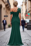 Mermaid Black Asymmetrical Mother of the Bride Dress with Appliques
