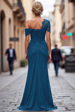 Mermaid Black Asymmetrical Mother of the Bride Dress with Appliques