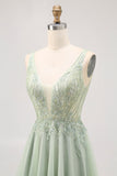 Green A-line Tulle Backless Beaded Short Homecoming Dress with Sequins