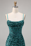 Corset Grey Blue Bodycon Sequin Homecoming Dress