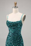Corset Grey Blue Bodycon Sequin Homecoming Dress