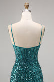 Corset Grey Blue Bodycon Sequin Homecoming Dress