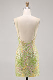 Green Sequin Backless Bodycon Homecoming Dress