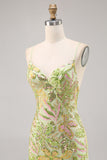 Green Sequin Backless Bodycon Homecoming Dress