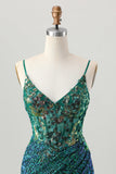 Sparkly Dark Purple Corset Short Ball Dress with Sequins
