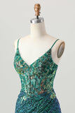 Sparkly Dark Purple Corset Short Ball Dress with Sequins