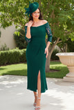Royal Blue Lace Off the Shoulder Ruched Sheath Wedding Guest Dress