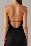 Elegant Strapless Mermaid Black Tie Dress